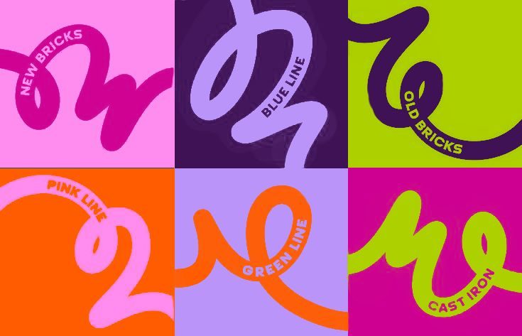 Six variantes du meme fil en six couleurs, chacune portant un nom different