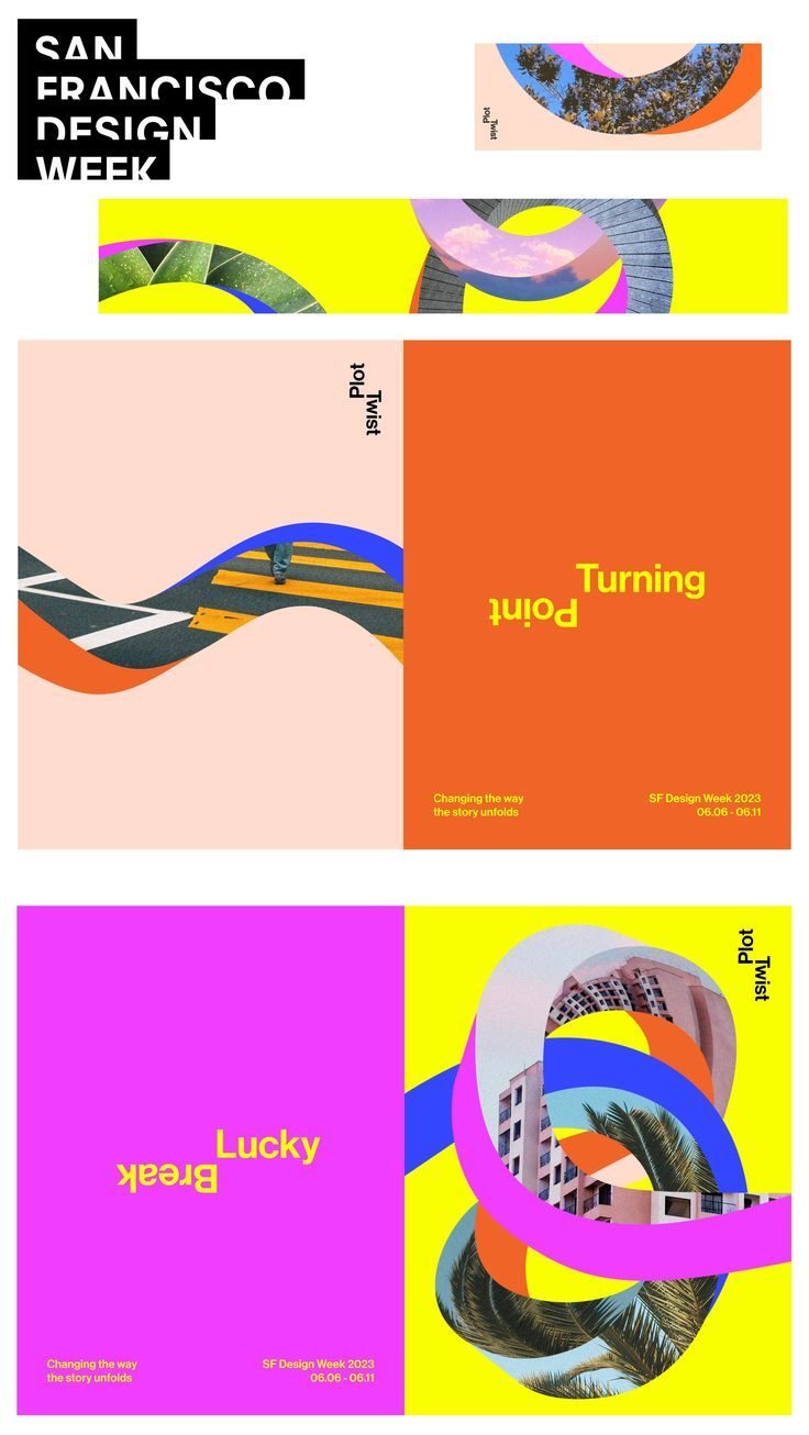 Affiches San Francisco Design Week avec des boucles remplies de photo